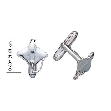 Manta Ray Sterling Silver Cuff Link CL007 - Jewelry